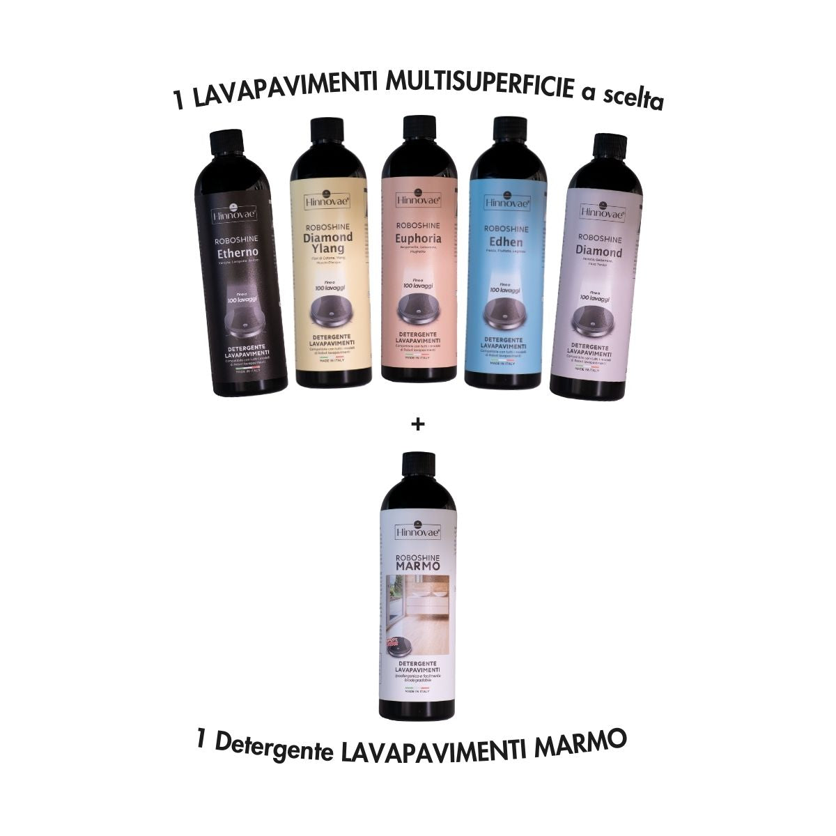 Kit MARMO - Lavapavimento per il marmo + detergente  a scelta